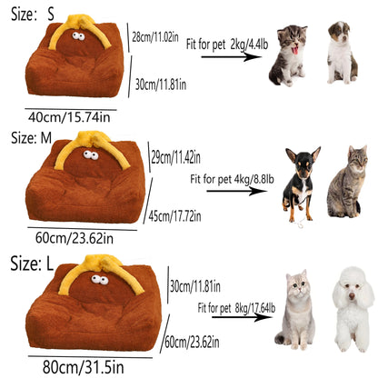 Cartoon Monster Plush Pet Sofa 🛋️ – Cute & Cozy Nest for Small & Medium Dogs & Cats