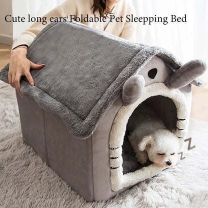 🏠 Cozy Foldable Pet House – Warm Winter Nest for Small Dogs & Cats