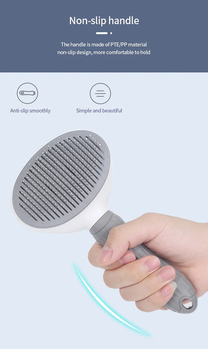 Pet Grooming Brush ✨ Self-Cleaning Comb for Dogs & Cats