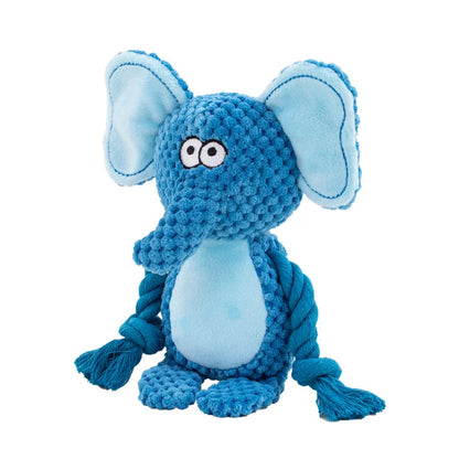 Cartoon Animal Plush Dog Toy 🐾 Squeaky Rope Chew Toy for Small Dogs & Puppies