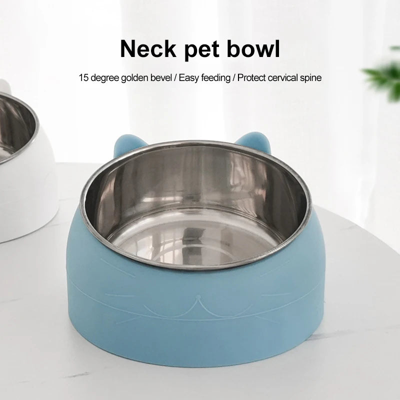 🐾 Stainless Steel Tilted Pet Bowl 🐾