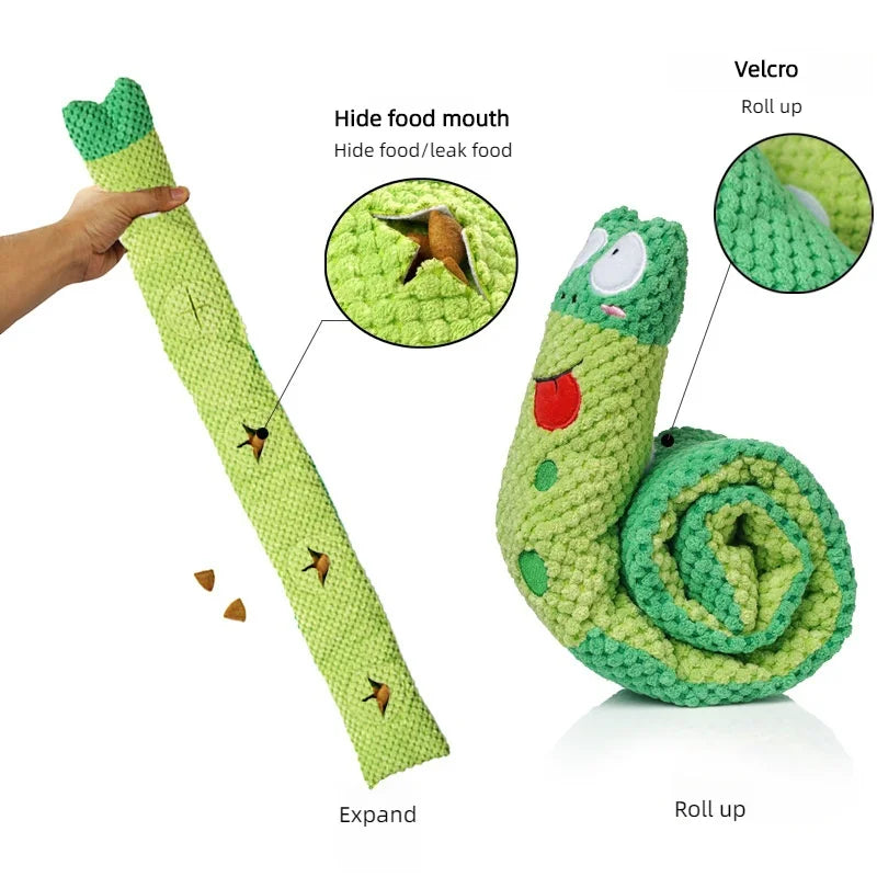 Interactive Dog Puzzle Toy 🐌 Snail Squeak & Treat Hider – Mental Play for Puppies & Small Dogs