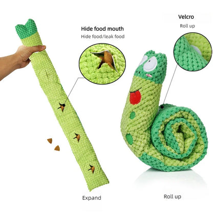 Interactive Dog Puzzle Toy 🐌 Snail Squeak & Treat Hider – Mental Play for Puppies & Small Dogs