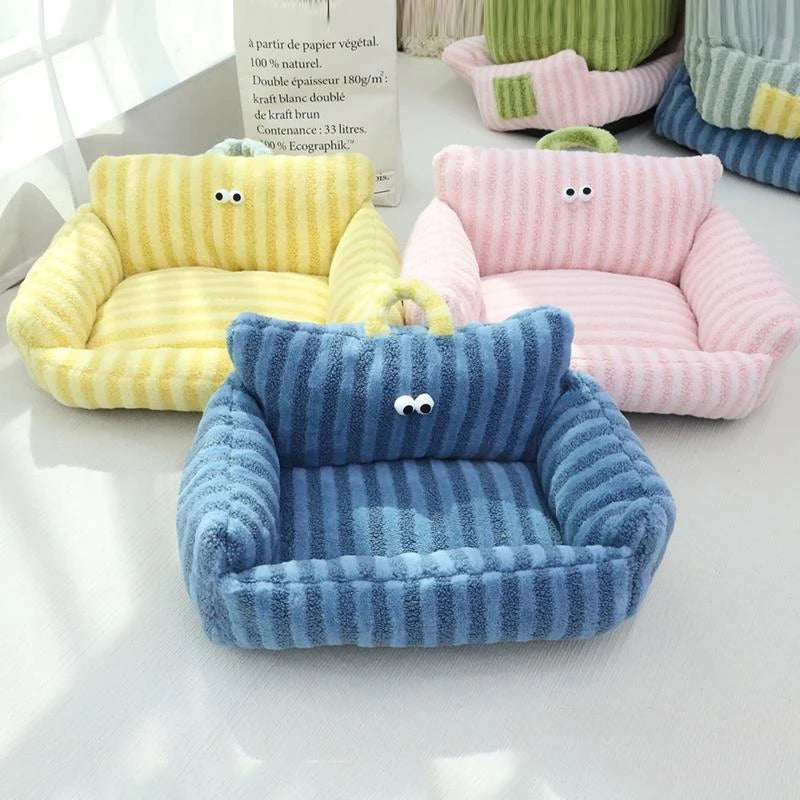 🛋️ Soft Sofa-Style Pet Bed 🐶 Warm & Stylish Winter Nest for Small Dogs & Cats