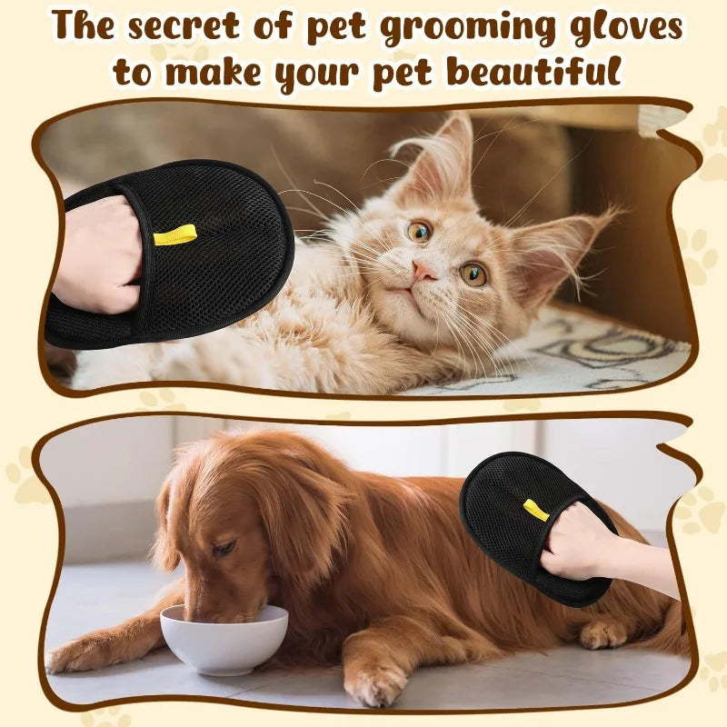 Reusable pet grooming gloves electrostatic mitts for cats and dogs hair removal and home cleaning
