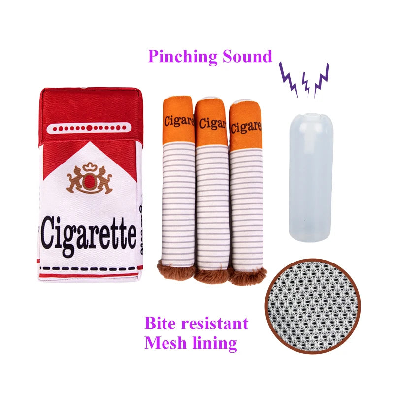 Funny Cigarette Plush Dog Toy  ✨ Soft Chew Toy for Dogs and Puppies, Imitation Design for Teething & Play