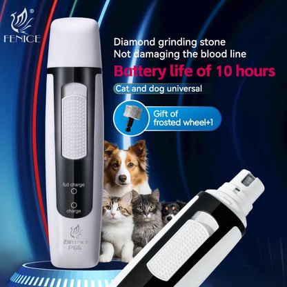 🔇 Electric Pet Nail Grinder 🐾 Rechargeable & Quiet with Diamond Head (P66)