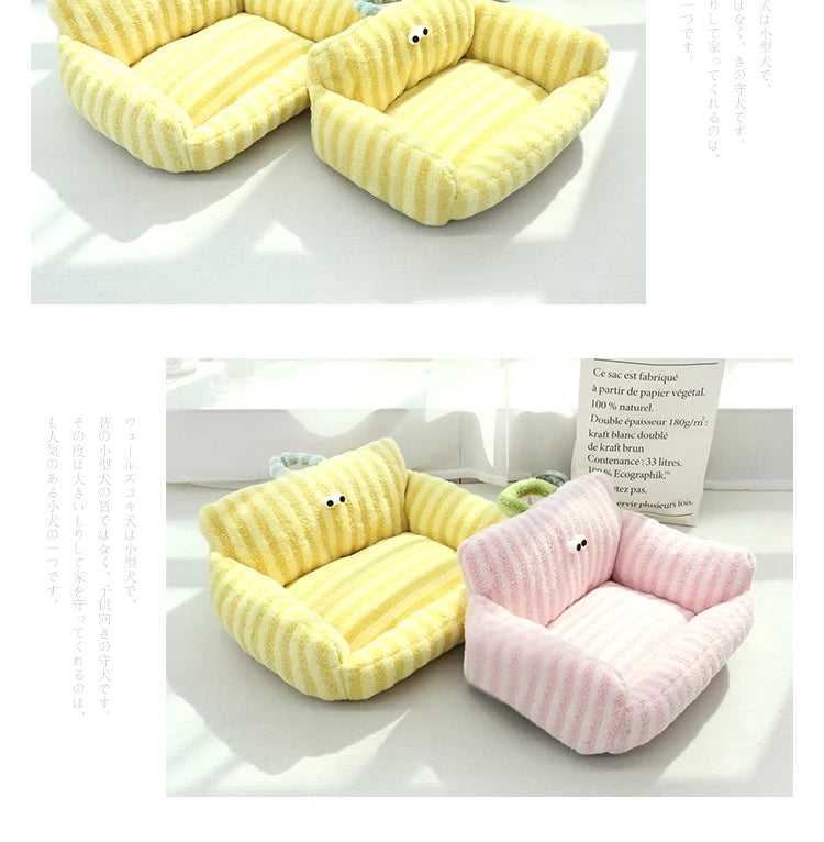 🛋️ Soft Sofa-Style Pet Bed 🐶 Warm & Stylish Winter Nest for Small Dogs & Cats