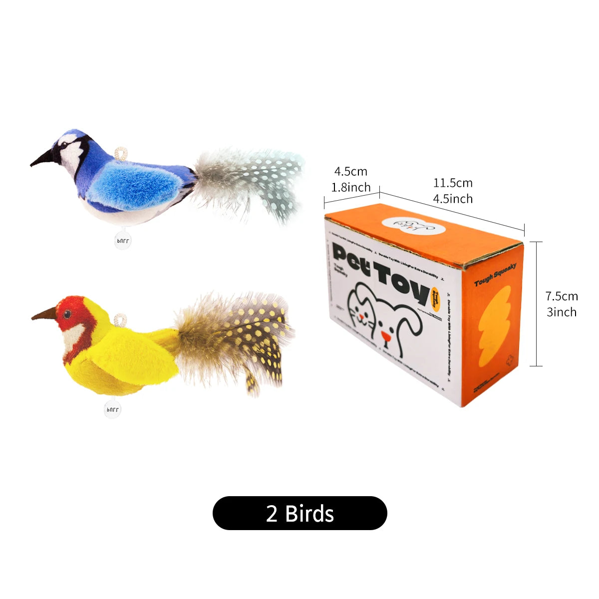 Flapping Bird Cat Toy with Real Sounds & Catnip Fun
