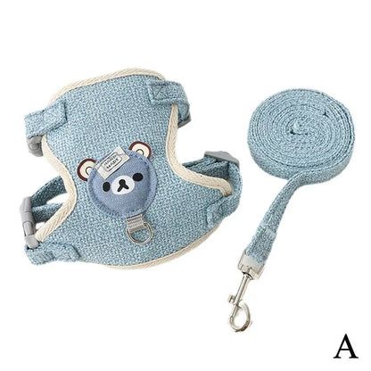 🐾 Adjustable Pet Harness Vest – Breathable Leash for Small Dogs & Cats 🐶