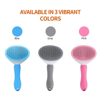 Pet Grooming Brush ✨ Self-Cleaning Comb for Dogs & Cats