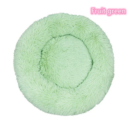 🛏️ Plush Donut Pet Bed 🐶🐱 Ultra-Soft & Washable Calming Bed for Cats and Dogs