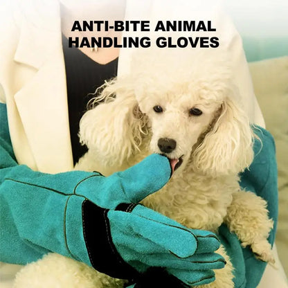 🧤 Anti-Bite Pet Handling Gloves – Thickened Cowhide Protective Gloves for Dogs, Cats & Reptiles 🐍