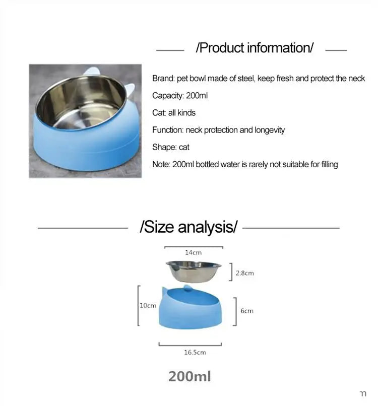 🐾 Stainless Steel Tilted Pet Bowl 🐾