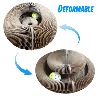 Foldable Cat Tunnel Toy 🐱✨ with Bell & Scratch Pad 🎯