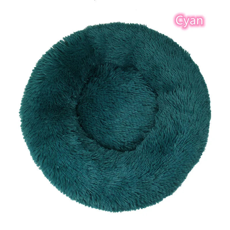 🛏️ Plush Donut Pet Bed 🐶🐱 Ultra-Soft & Washable Calming Bed for Cats and Dogs