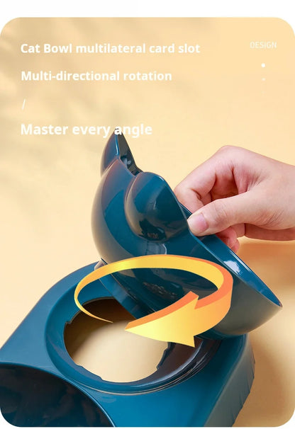 🐾 Tilted Cat Bowl Set with Gravity Water Feeder | 3-in-1 Pet Feeding Station 🐾