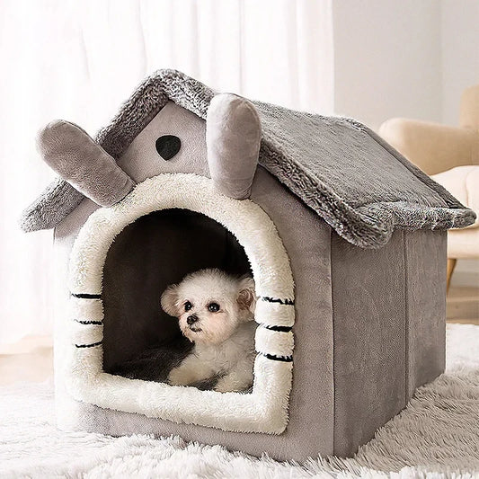 🏠 Cozy Foldable Pet House – Warm Winter Nest for Small Dogs & Cats