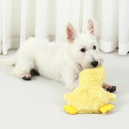 Plush Duck Dog Toy  🧸 Squeaky No-Stuffing Chew Toy for Puppies and Small Dogs