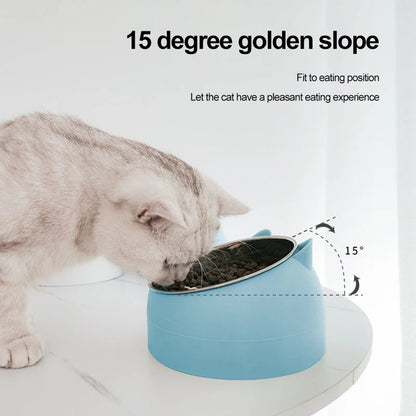 🐾 Stainless Steel Tilted Pet Bowl 🐾