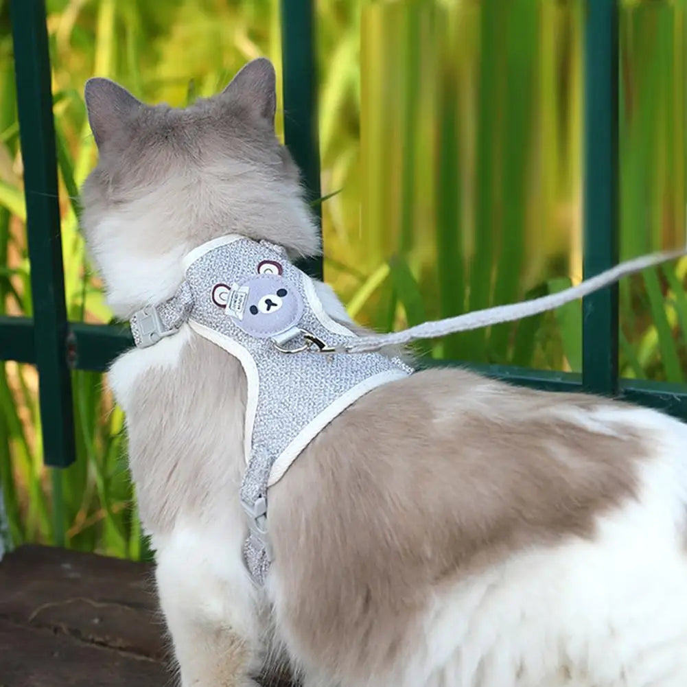 🐾 Adjustable Pet Harness Vest – Breathable Leash for Small Dogs & Cats 🐶