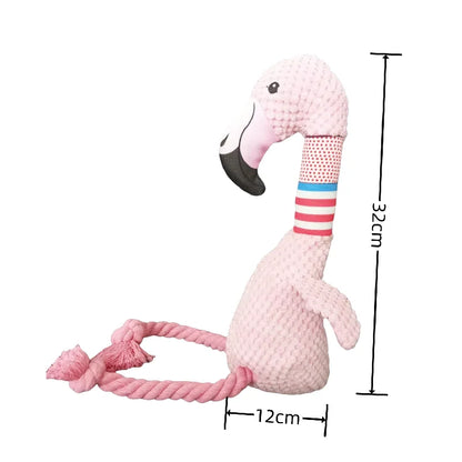 Interactive White Goose Dog Toy 🪿 – Long-Necked Plush Squeaky Chew Toy for Dogs