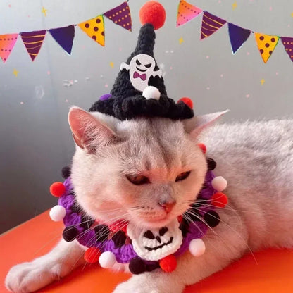 Halloween Pet Hat 🎃 Hand-Knitted Witch Hat for Dogs & Cats