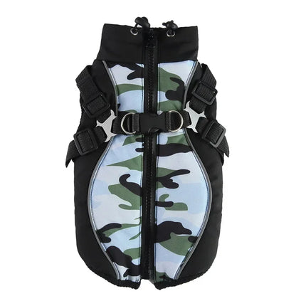 🧥 Winter Dog Jacket 🌟 Reflective Harness Coat with Zipper for Small Pets