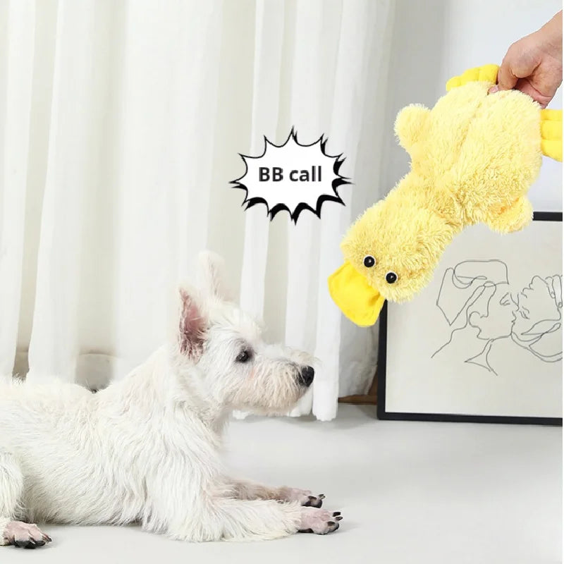 Plush Duck Dog Toy  🧸 Squeaky No-Stuffing Chew Toy for Puppies and Small Dogs