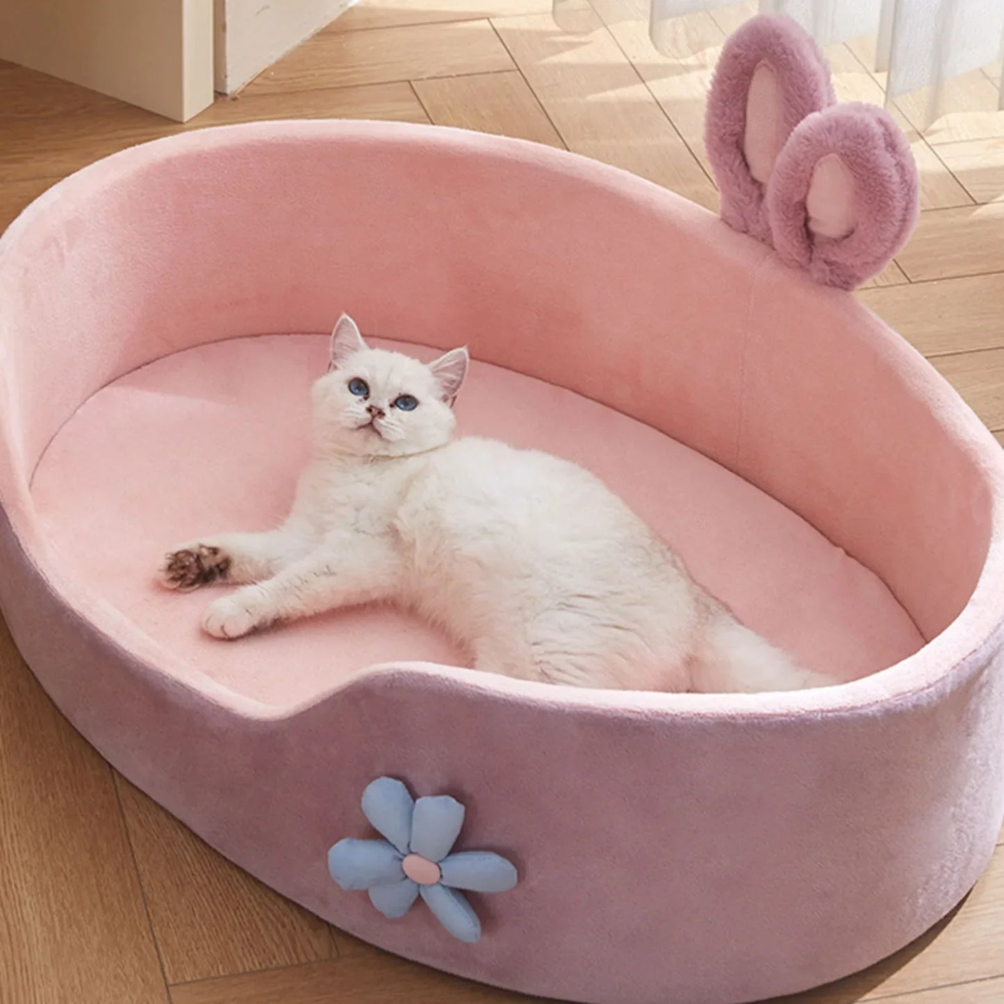 🐾 Soft Detachable Pet Bed 💖 Washable All-Season Bed for Small Dogs & Cats