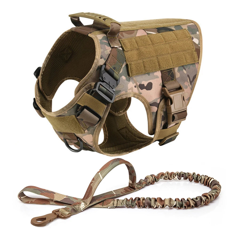 Tactical Dog Harness Set – Large Dog Vest + Leash + Collar