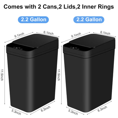 🗑️ Touchless Sensor Trash Can 12L x2 – Slim Motion Lid 🧼