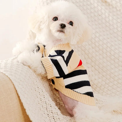 🧶 Striped Pet Sweater – Soft & Stylish Comfort for Small Pets
