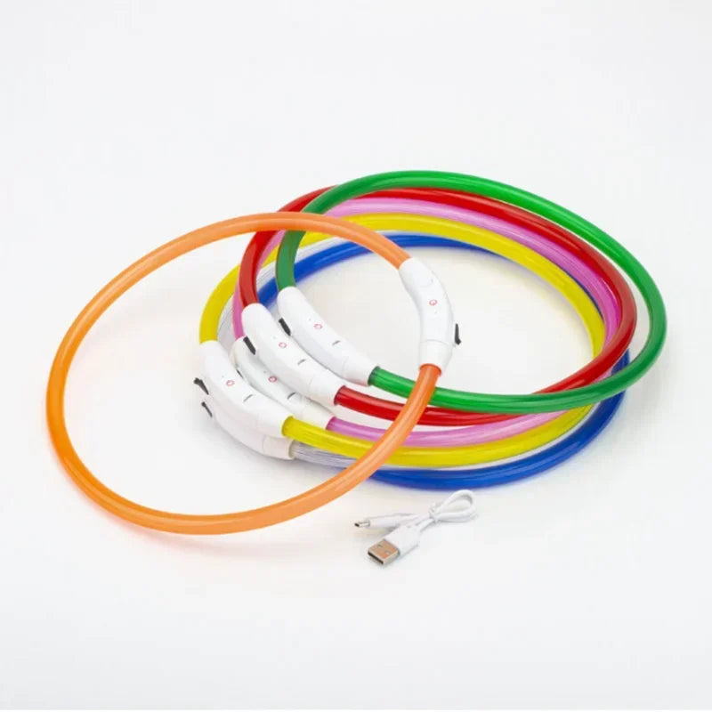 💡 LED Light-Up Dog Collar 🐕 USB Rechargeable & Cut-to-Fit | Night Safety