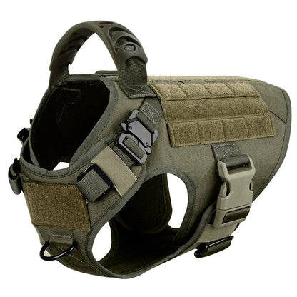 Tactical Dog Harness Set – Large Dog Vest + Leash + Collar