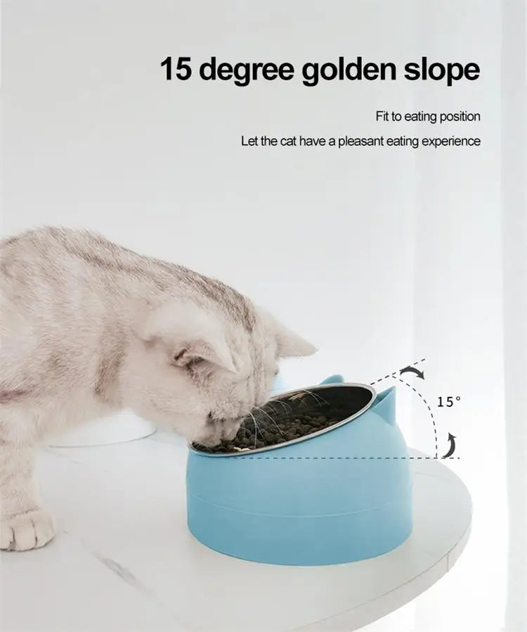 🐾 Stainless Steel Tilted Pet Bowl 🐾