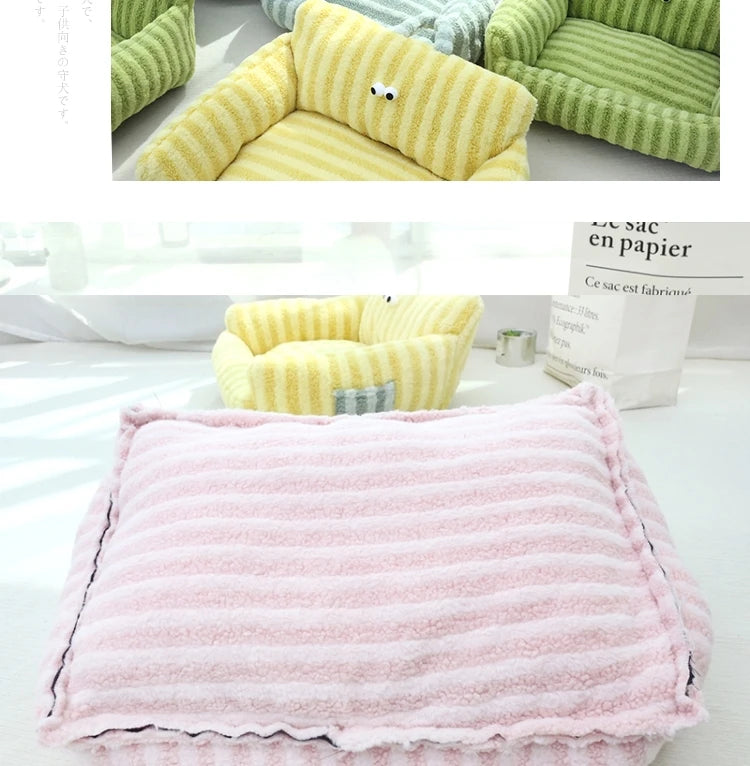 🛋️ Soft Sofa-Style Pet Bed 🐶 Warm & Stylish Winter Nest for Small Dogs & Cats