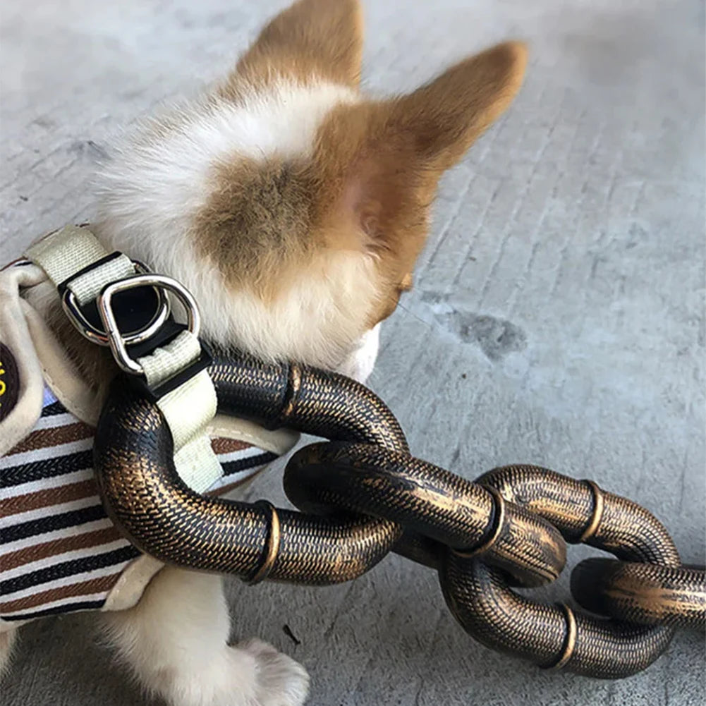 Heavy-Duty Dog Leash with Chain-Look Style for All Dogs